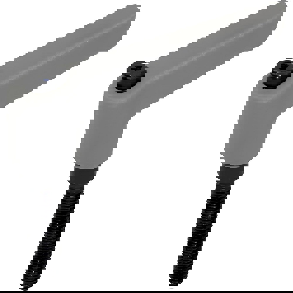 Threaded Stud Adjustable Clamping Handle: M6 x 1.00 Thread, 10 mm Hub Dia, Fiber Reinforced Technopolymer Plastic & Metal, Black